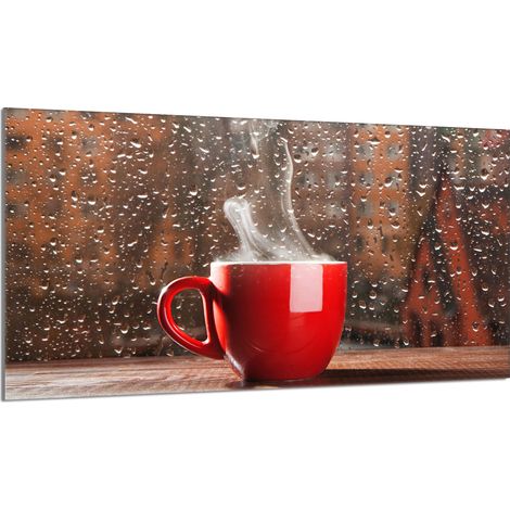 Protezione per piano cottura in vetro 90x52 Caffè (1/5)