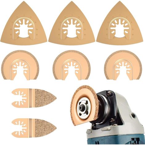 Lot de 8 lames de scie oscillantes - Outil multifonction pour plastique/bois/métal souple - Pour Multimaster, (1/5)
