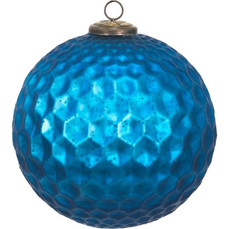 Boule de Noël XL en Verre Bleu Mat Ø 25 cm Décoration de Noël Extra Large - PANGIVO (1/3)