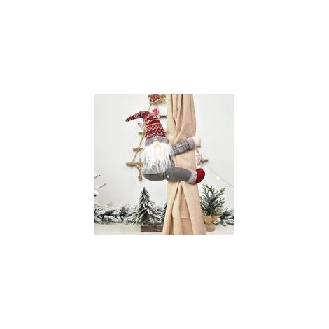 Nain de Sapin de Noël, décoration de Sapin de Noël Amusante, décoration de Noël Faite à la Main, Peut également être utilisé comme Embrasse de Rideau, décorations de Noël Fournitures de fête (Rouge)