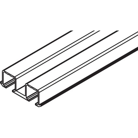 Hawa Doppellaufschiene Hawa Clipo 16, Alu, gelocht, zum Schrauben, L= 2500 mm