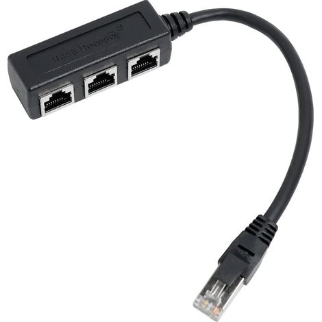 Repartiteur RJ45 pour Câble Ethernet - 1 Mâle vers 3 Femelles, Adaptateur Réseau Cat5, Cat5e, Cat6, Cat7 (Partage Une Ligne Ethernet, mais ne Prend Pas en Charge Les connexions simultanées) (1/5)