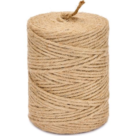 Ficelle de Jute 3mm 100 Mètres, Corde 100% Naturelle en Bobine pour Jardinage et Décoration, Brun (1/4)