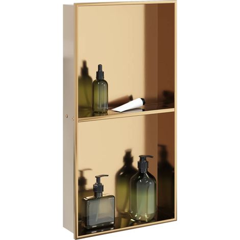 Duschnische Golden Gebürstet 32x62x9 cm Edelstahl