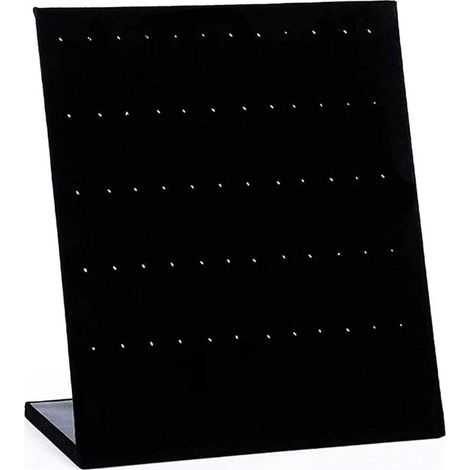 Écrin à bijoux 60 trous, présentoir à boucles d'oreilles en velours noir, support rotatif pour colliers et accessoires, organisateur de bijoux avec rangement compact, idéal pour exposition et usage do (1/5)