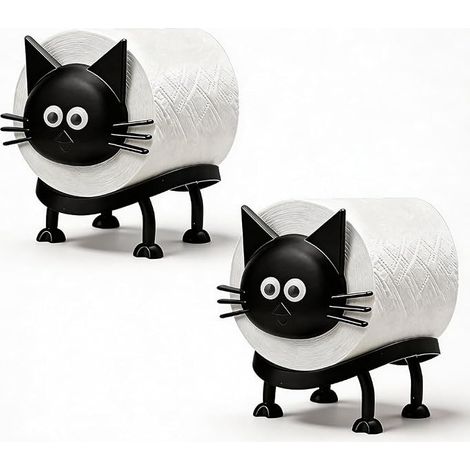 Lot de 2/3 Porte-Papier Toilette avec Chat, Rangement de Papier Toilette Amusant Chat Noir pour Papier Toilette, Porte-Papier Toilette ou comme Cadeau (1/5)