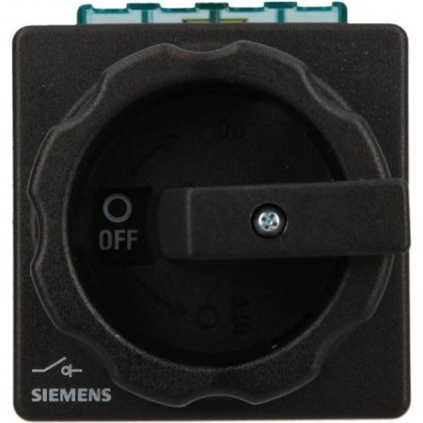 Interruptor principal 3P 16A 7.5kW AC23A 400V para montaje en panel, perilla negra de 4 orificios 3LD2003-0TK51