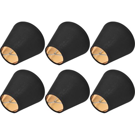 Lot de 6 abat-jour en tissu à pince pour lampe de table, lustre, lampadaire ou applique murale E14, décoration de chambre (1/5)