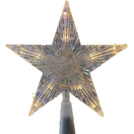 Étoile de Noël lumineuse blanc chaud, décoration de sapin de Noël à piles avec étoile à cinq branches, matériaux de haute qualité pour la maison et les mariages. (1/5)