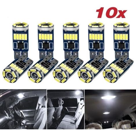 10x ampoule Veilleuse LED W5W T10 ULTRA BLANC XENON 6000k voiture auto (1/4)