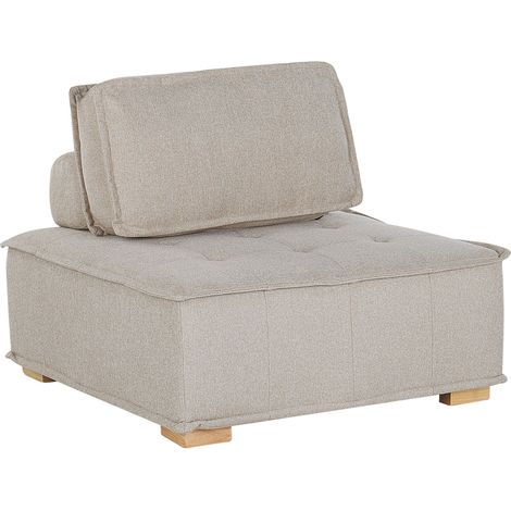 Sofá de poliéster beige madera clara módulo de 1 plaza escandinavo moderno Tibro