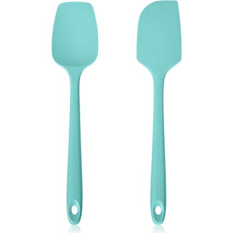 Silikon Pfannenwender 2er Set 315°C Hitzebeständig Türkis 29cm Antihaft