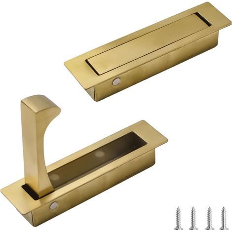 Gebürstete, flächenbündige Taschentürgriffe aus Edelstahl 304 für Kleiderschranktaschen (1/5)
