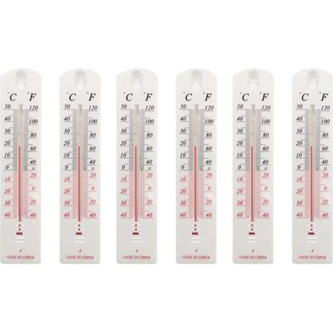 Ensemble de 6 thermomètres muraux pour usage intérieur ou extérieur, polyvalent et pratique, pour un usage quotidien (1/4)