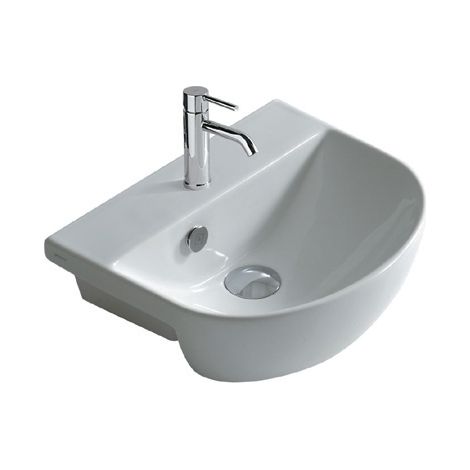 Lavabo M2 semincasso salvaspazio cm. 43x35 in ceramica bianco