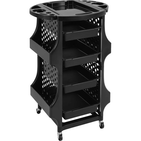 Chariot de Salon, Construction Durable, Espace de Rangement Ample, noir (1/2)