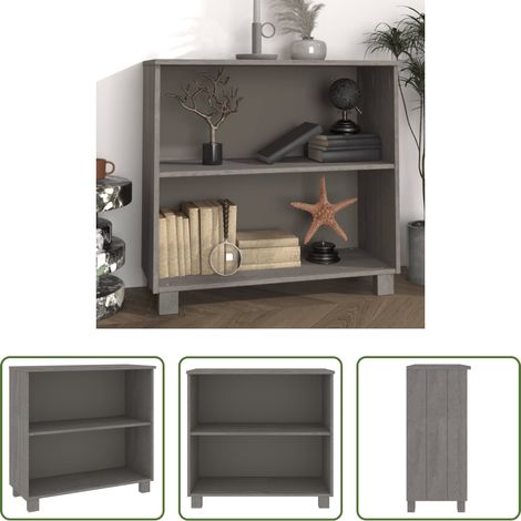 Holzschrank - Sideboard HAMAR Hellgrau 85x35x80 cm Massivholz Kiefer (1/5)
