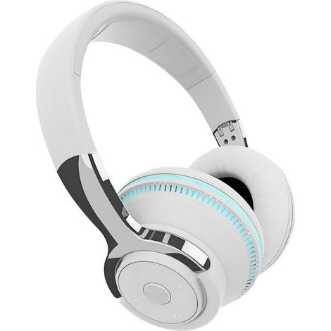 1 pièce Casque Bluetooth supra-auriculaire, blanc, 40 mm, batterie 650 mAh, 48 h d'autonomie, pour voyage et bureau (1/5)