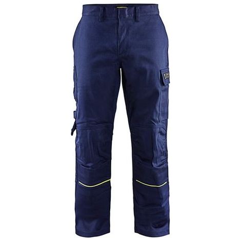Pantalon de soudeur Marine/Jaune fluo - 170115018933 - Blaklader - taille 58 (1/2)
