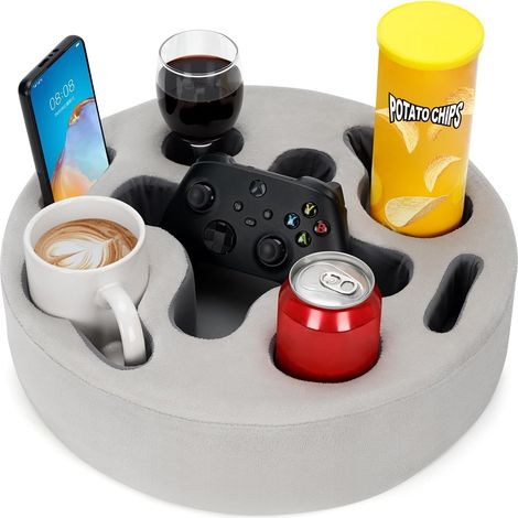 Plateau organisateur canapé portable : boissons, télécommande, collations – usage lit, camping-car, bateau, TV, cave (1/5)
