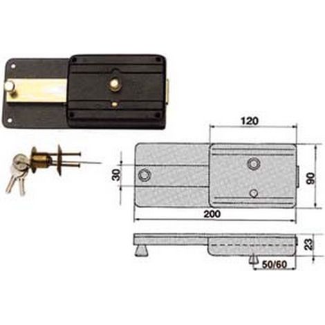 Ferroglietto Con Catenaccio 6 Mandate Con Cilindro Staccato 220Cs - mm.50 (220/CS)