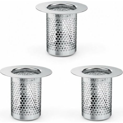 3 Filtres Cheveux Inox 5.5x5cm (1/4)