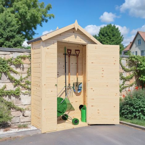 Abri de jardin bois Bertilo Cabin 14mm avec plancher 0,76m² naturel (1/5)