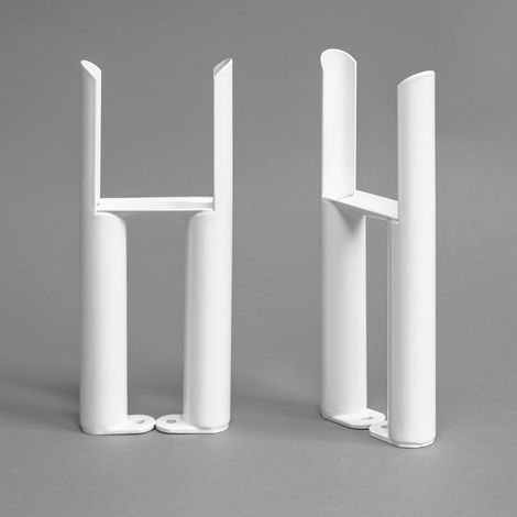 Traditional Style Radiator Leg Supports Triple Bar Vertical Rad White Designer (1/4)