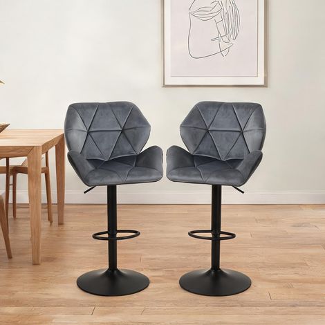 Tabouret de bar réglable en hauteur avec dossier revêtement (1/5)