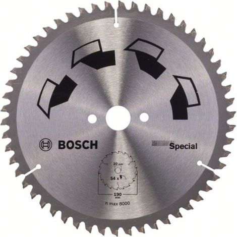 Bosch – Lame de scie circulaire 190 mm – Alésage 20 mm – Z 54 – Pour bois massif et métaux non ferreux – 2609256891