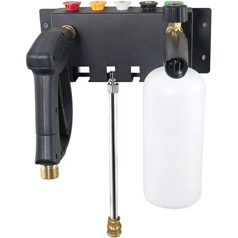 Wall-Mounted Pressure Washer Holder – Metal Storage Rack for Foam, Nozzle Tips and Wand Extensions – Organize Car Wash Accessories – for (1/4)