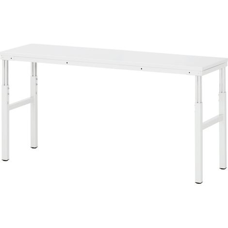Arbeitstisch B1800xT500xH650-1000mm Arbeitsplatte Melamin Gestell lichtgrau RAU (1/2)