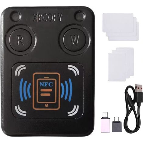Geeignet für NFC-Smartcard-Lesegeräte, RFID-Kopierer + 3 CUID/UID-Karten-ICs, 13,56 MHz, ID 125K 250K 375K RFID-Token-Klonkopierer.