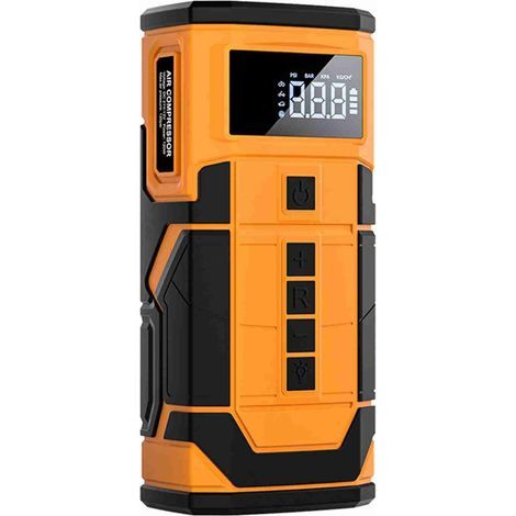 Démarreur de saut de voiture 600A Peak 150PSI 14.8V, gonfleur de pneus au Lithium-Ion sans fil, alimentation de secours. (1/4)