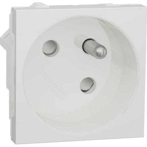 prise de courant - 2p+t - 45d - bornes auto - blanc - schneider electric nu304918
