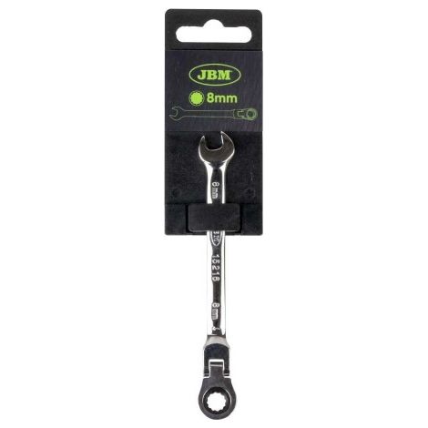 JBM15216 LLAVE COMBINADA ARTICULADA CON TRINQUETE 8MM - ACABADO BRILLANTE