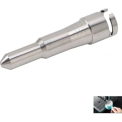 Dampfdüse aus Edelstahl – leistungsstarker Milchaufschäumer – kompatibel mit Kaffeemaschinen – mit Silikondichtung – silber – 73,5 x 17 mm