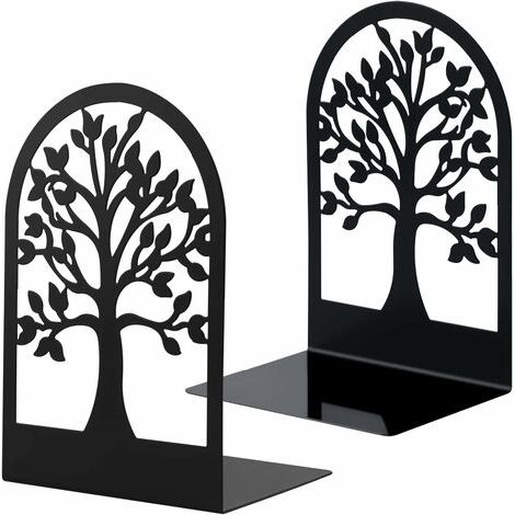 Serre-Livre en Métal pour Livres, Anti-Rayures Porte-Livres pour Bureau, Ecole et Maison, Séparateurs de Livres, CD, Porte-Dossier pour Bureaux(1 Paires) (1/5)