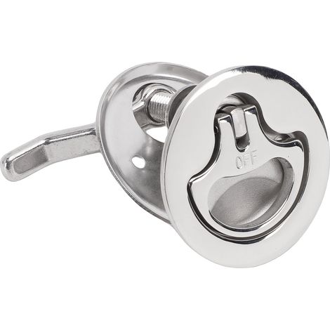 Loquet à came de bateau en acier inoxydable poli, poignée de traction ronde pour trappe marine pont (1/5)