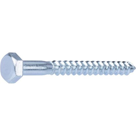 Tirefond - Fixpro - Tête hexagonale - Acier zingué - Filetage partiel - 10 x 100/60 mm - Boîte de 10 (1/4)