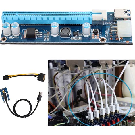 PCI-E 16x-Erweiterungskarte mit SATA-Stromkabel für Kryptowährungs-Mining