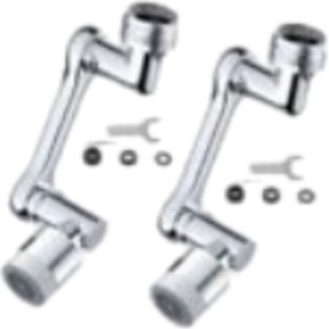 UlisemLot de 2 robinets d'aérateurs universels pivotants à 1080 ° - Extension pivotante - Ventilateur de robinet universel pour robinets de cuisine/salle de bain (1/4)