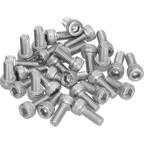 Vis de fixation M5x12 inox A2-70, lot de 30 pièces, kit de boulons à tête cylindrique creuse pour maintenance et réparation de connexions métalliques. (1/5)