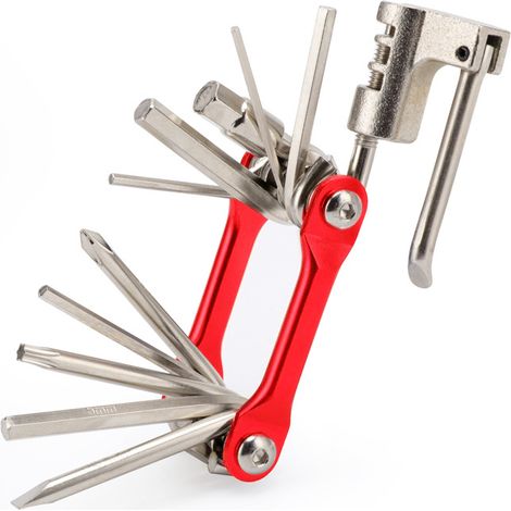 Outil Multifonction Vélo 12 en 1 Compact avec Tournevis Clés Allen et Démonte-Pneu pour Réparation en Randonnée
