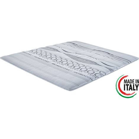 Materassimemory.eu Topper memory foam Matrimoniale mis. 180x200 alto 4cm Memory foam Rivestimento Teflon Antimacchia con elasitici angolari di fissaggio