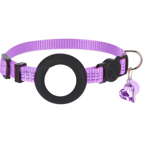 Collier Pour Chat Avec Support Airtag - Résistant À L'Eau - Fermoir De Sécurité - Réfléchissant - 1 Pièce (1/5)