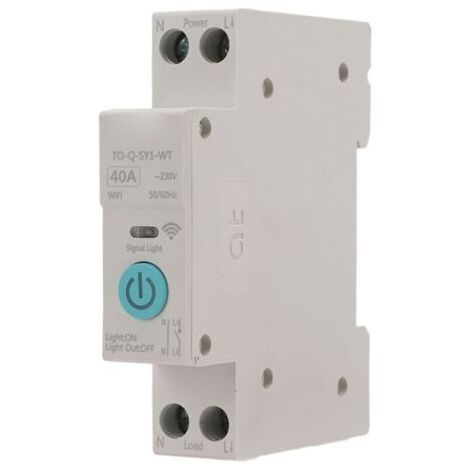 Disjoncteur intelligent WIFI, télécommande de téléphone sans fil DIN35, compte à rebours de Cycle de Rail, blanc-230V 40A