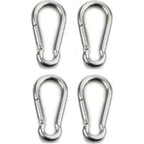 Lot de 5 grands mousquetons à vis pour fixation d'équipement, aluminium, 8 cm, vert clair, noir, lot de 5. (1/4)