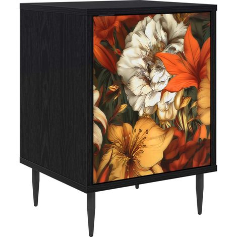 Mesa de noche GENNEP Roble Negro 36 x 33 x 51 cm vidaXL