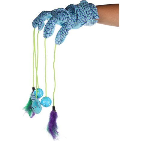 Gant avec jouets bleu 55 cm x 3.8 cm pour chat - Flamingo (1/4)